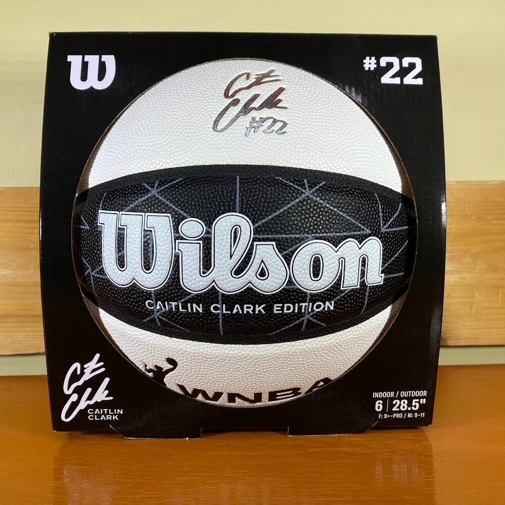Caitlin Clark Ascent Black & White Wilson Basketball Size 6 Indiana Fever